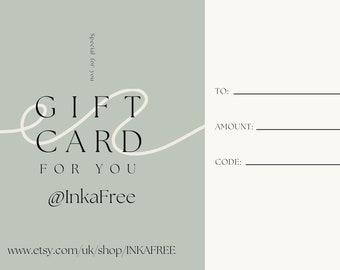 Personalised gift Card, Inka Free