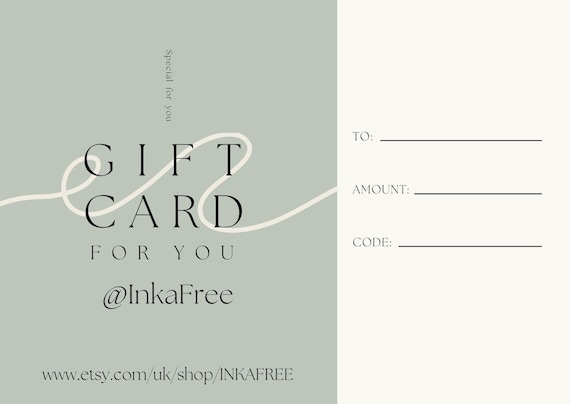 Personalised gift Card, Inka Free