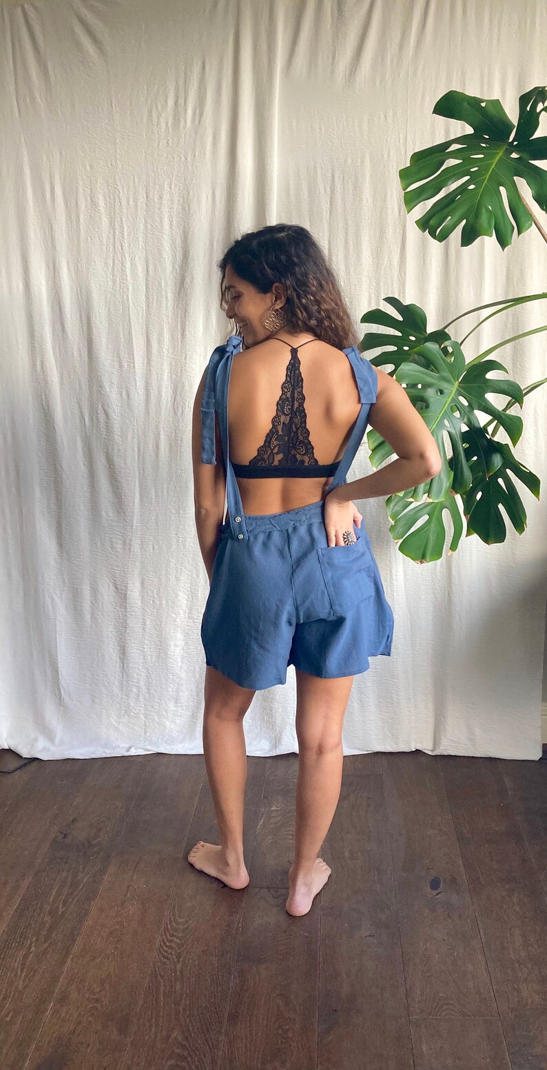 Short Raw cotton dungarees