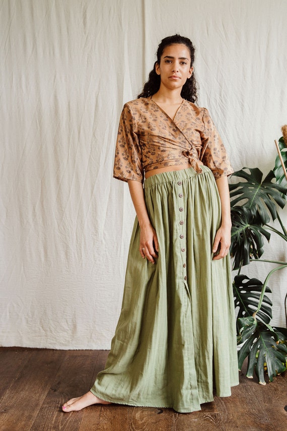 LuLu skirt, cotton long skirt,