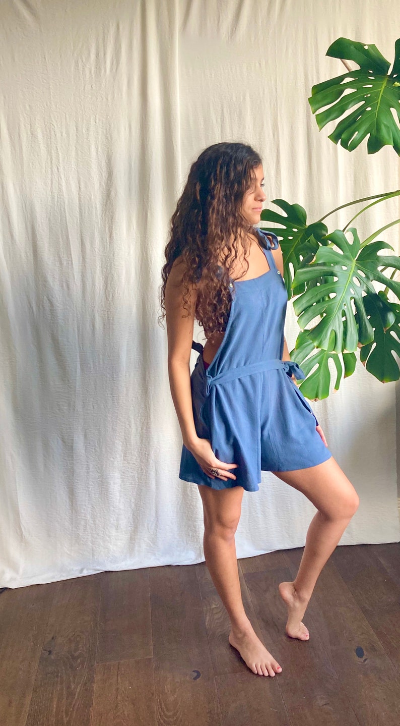 Short Raw cotton dungarees