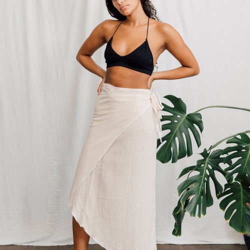 Raw cotton White Wrap skirt