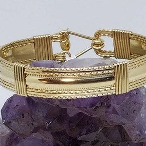 Golden Grace- 14kt Gold, Gold filled Bangle bracelet wire wrapped