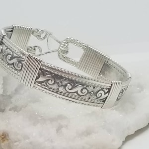Eldorado: Sterling silver, argentium silver, sterling silver bracelet, argentium silver bracelet, antique silver bracelet