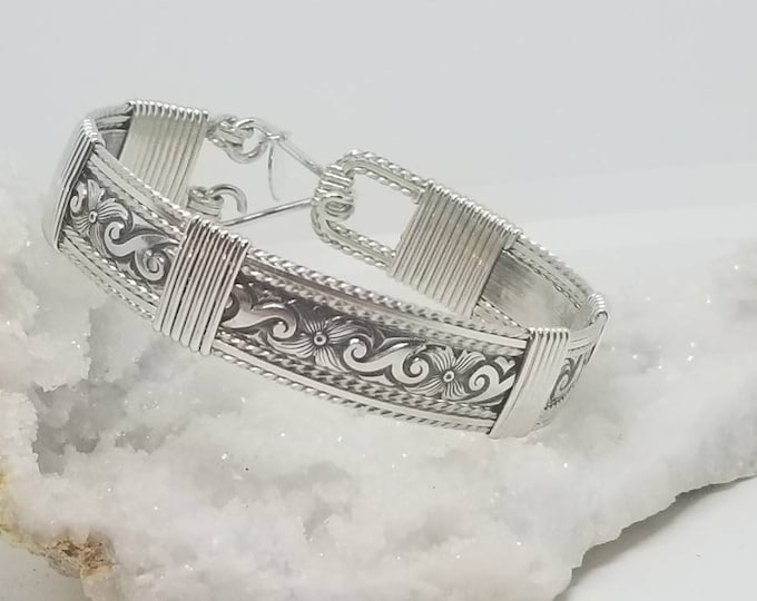 Eldorado: Sterling silver, argentium silver, sterling silver bracelet, argentium silver bracelet, antique silver bracelet