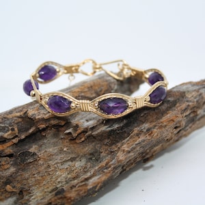 Amethyst Lariat Armband: Amethyst Armband, Gold und Ametyst