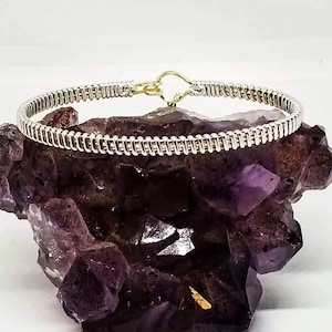 Allure: Fine Silver, Gold fill, wire wrapped bracelet, silver and gold