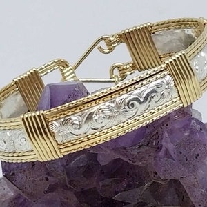 Majestic: Gold and Silver Bracelet, Wire Wrapped Bracelet
