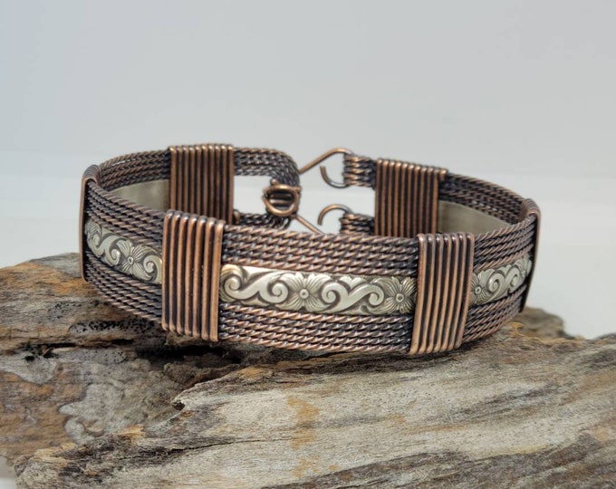 Dark Tides: Copper and Silver Bracelet