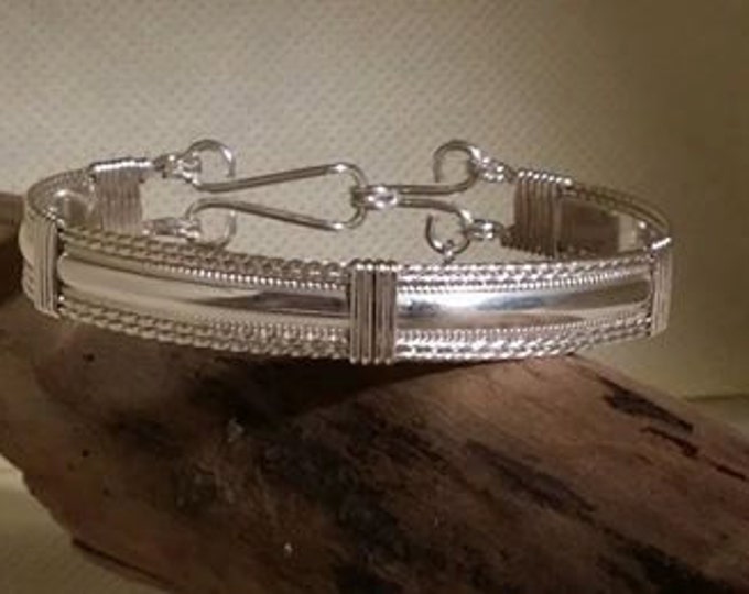 Grace: Argentium and Sterling Silver wire wrapped bracelet