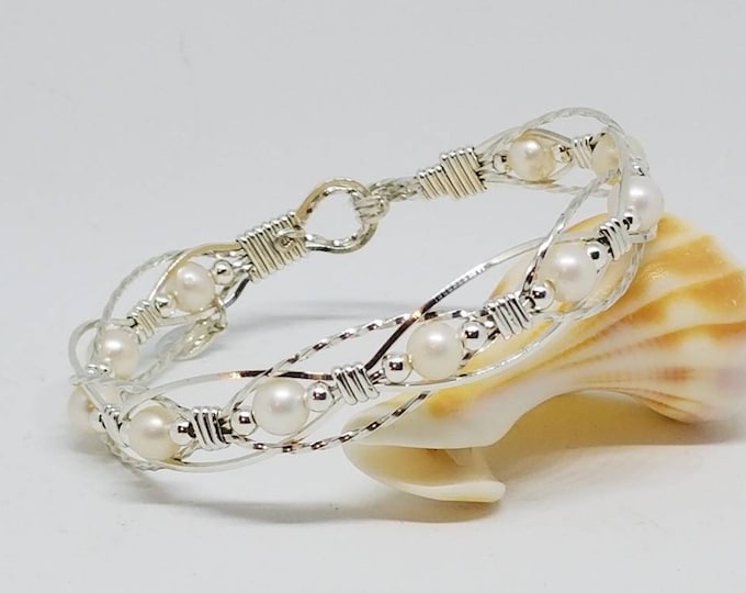 Caribbean Dream: Freshwater Pearls,Silver or Gold, Classy and Elegant jewelry, wire wrapped
