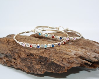 Mothers Joy Birthstone Bracelet, Mothers Bracelet, Grandmothers Bracelet,