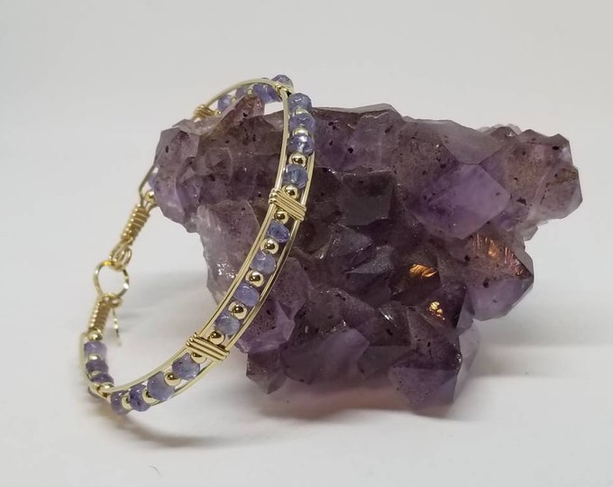 Tanzanite, gemstone, violet, purple, gold hracelet