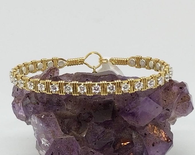 Stardust: Elegant, 14kt Gold Filled, gemstone bracelet, tennis bracelet, fancy bracelet