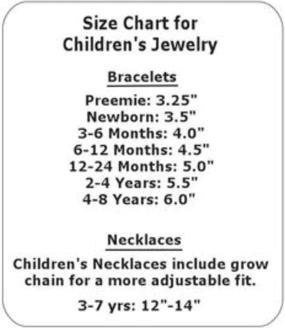 Bracelet and Necklaces Sizes for Babies and Kids