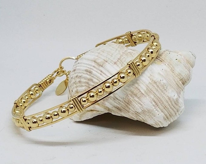 Gold Jubilee- 14kt GF bracelet, Gold Bracelet, Gold Beaded Bracelet