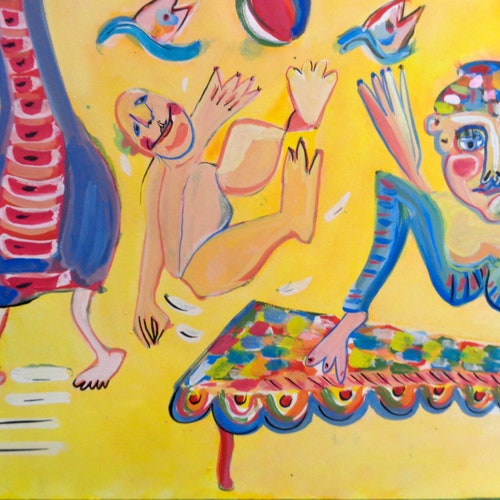 Theater, Wall art 2024 painting, acryl on paper:19,68 x 27,55 inch 50 x 70 cm