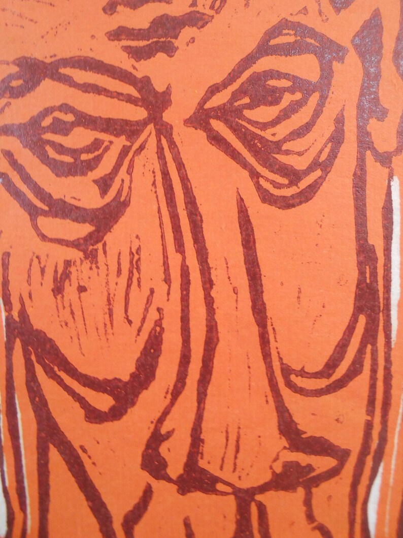 Linoleum Cut Handmade Wall Art Graphic Vintage Picasso Method Etsy