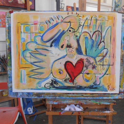 Original Painting Wall Art Angel-One, I shops Size: 19,68 x 27,55 inch (50 x 70 cm), acrylic on paper