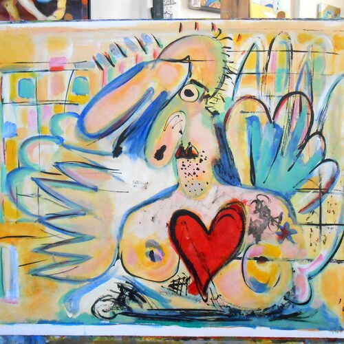 Original Painting Wall Art Angel-One, I shops Size: 19,68 x 27,55 inch (50 x 70 cm), acrylic on paper