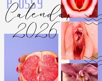 Calendario divertido, regalo de arte mural de belleza de Naughty Nature 2026, calendario floral de coño.