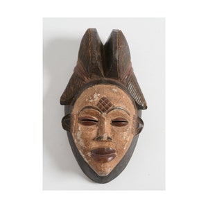 Vintage African Punu Mask, Gabon. carved and painted. #2