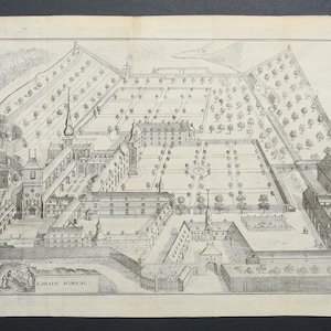 Antique 1700s Engraving Print L&#39;abaie d&#39;Orval, Belgium Harrewijn, JB Christyn #2