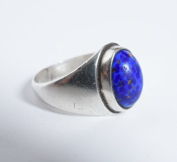 Vintage Spotted Lapis Lazuli 925 Sterling silver … - image 6