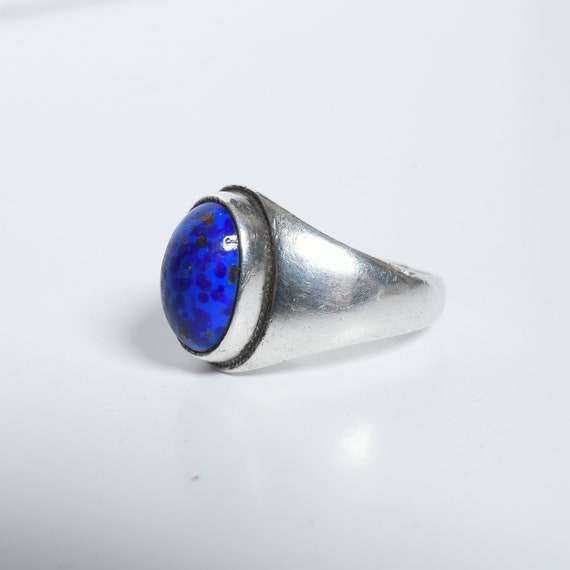 Vintage Spotted Lapis Lazuli 925 Sterling silver … - image 7