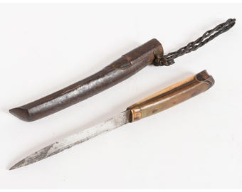 Antique Tibetan Side Knife and scabbard.
