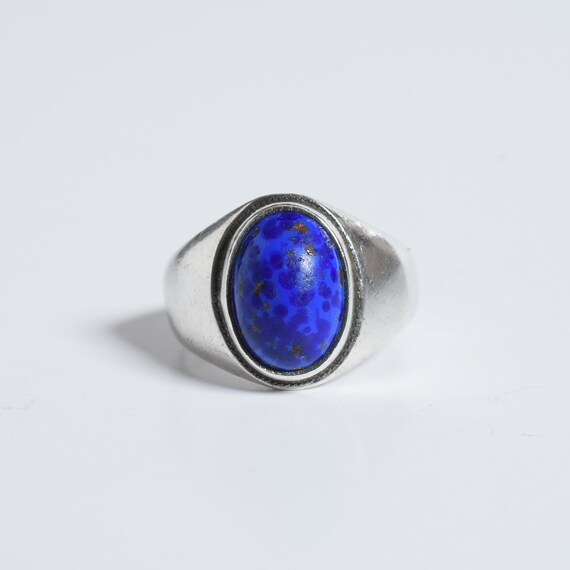 Vintage Spotted Lapis Lazuli 925 Sterling silver … - image 8
