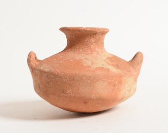 Píxide de cerâmica cananeia antiga, Idade do Bronze Final (1550–1200 a.C.), Palestina, Síria
