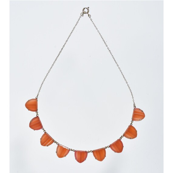 Vintage, Czech Molded Glass Necklace, Art Deco, Bo