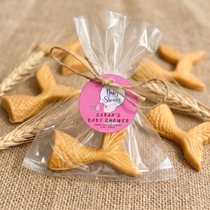 Shiny Mermaid Gold Soap Favors - Baby Shower Shell Party Decorations, Gift for Guests - Bulk