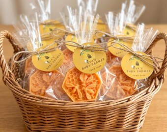 Honeycomb Soaps | Baby Shower Favors, Sweet Bee Theme, Orange, Baby Powder Scent