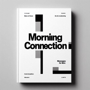 May include: A hardcover book titled "Morning Connection" with black and gray geometric shapes on a white background. The title is in large, bold black letters. The book also includes the text "Messages for Mon".