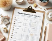 Weekly Cleaning Schedule Printable | Minimalist Cleaning Planner | Home Organization Checklist | A4 & US Letter PDF | Instant Download