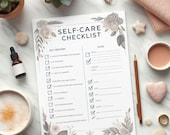 Self-Care Checklist Printable | Minimalist Self Care Planner | Wellness Routine Template | A4 & US Letter PDF | Instant Download