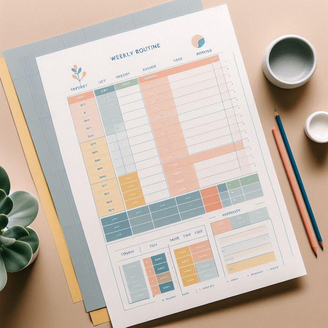 Weekly Routine Planner Printable | Minimalist Weekly Routine Template ...