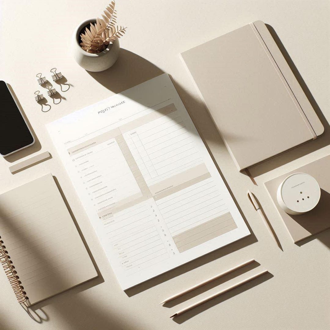 Project Management Board Printable | Notion Style Planner | Task ...