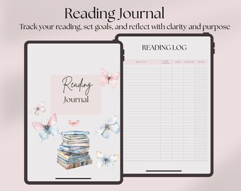 Digital Reading Journal Gift for Book Lover Reading Log Book Log Reading Planner for iPad GoodNotes Reading Tracker Android Reading Journal