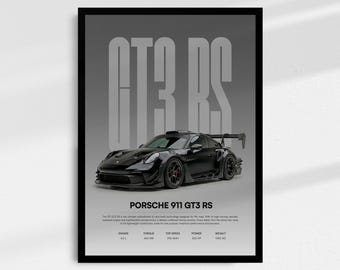 Porsche 911 GT3 RS Poster – Car Wall Art Print