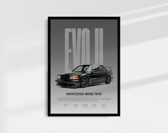 1991 メルセデス ベンツ 190E 設計図ポスター 18