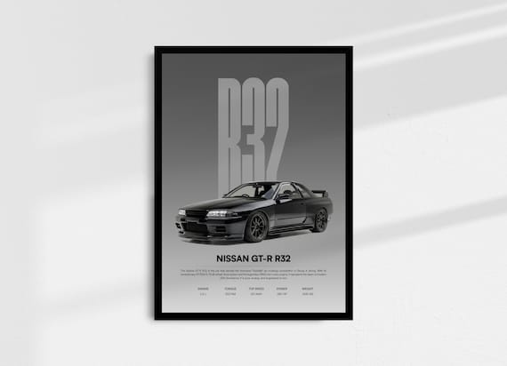 NISSAN GT-R R32 ポスター Nissan R32 GTR Wall Art, Skyline Poster, JDM Wall Decor - Etsy