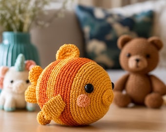 Patrón de pez a crochet: Tutorial de amigurumi para principiantes (Descarga PDF)