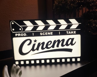 LED-bioscooplamp, verlicht filmklapper, decoratie voor thuisbioscoop, origineel nachtlampje, cadeau voor filmliefhebbers