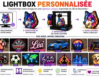 Caja de luz LED personalizada: lámpara decorativa única hecha a medida, iluminada con tu imagen o nombre, un regalo original y creativo.