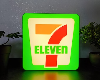 7-Eleven LED Lamp — Retro shop logo light-up sign, American pop culture decor, original collector's gift