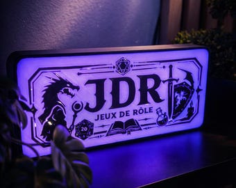 Lámpara LED personalizada para juegos de rol – Decoración para juegos de rol – Regalo para fans de D&D – Luz nocturna de dragón fantástico – Iluminación ambiental
