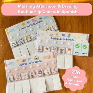 Routine Charts for Kids Routine Charts Autistic kids Routine charts toddlers, 216 visual cards Spanish Tableros de Rutina Mañana Tarde Noche